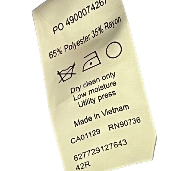 Chaps Mens Brown Plaid Suit Jacket Blazer Sport Coat 2 Button Business 42R - Picture 15 of 16